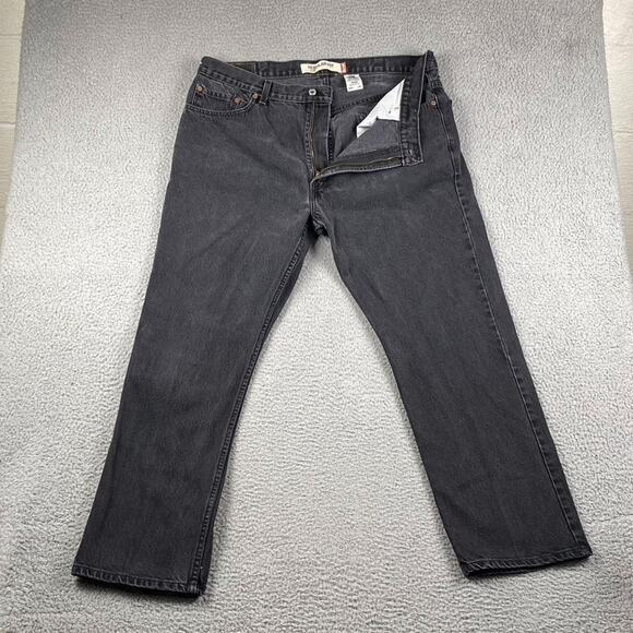 VTG Levi's 505 Regular Straight Fit Jeans Men's 40x30 Black Denim - Picture 1 of 14
